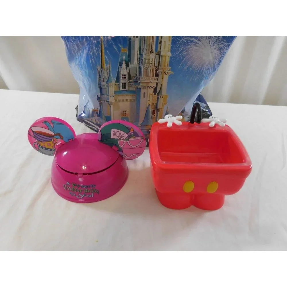 Disney Parks Ear Hat A Very Merry Unbirthday Ice Cream Sundae Bowl + Mickey Sink